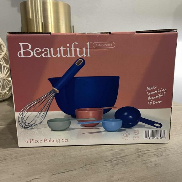 New: 6Pc Beautiful by Drew Kitchen Baking Set-Dark Blue - Picture 2 of 5